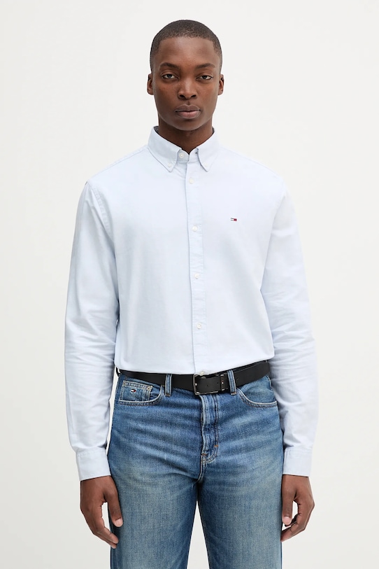 

Хлопковая рубашка Tommy Jeans, синий