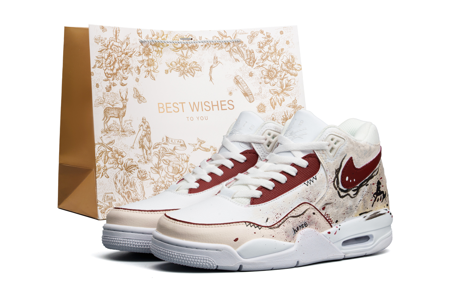 

Кроссовки баскетбольные Mid top Vintage Flight Legacy Fashion Trend Cushioning Abrasion Resistant Slip Resistant Unisex Nike, белый shopping bag