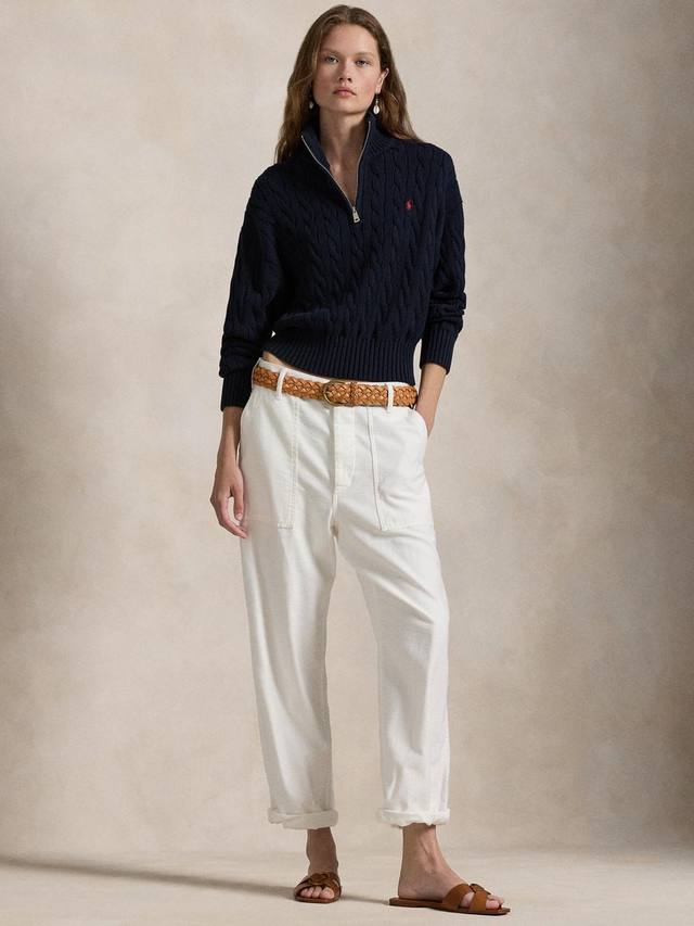 

Хлопок трикотажный джемпер на молнии шеи Ralph Lauren, цвет Hunter Navy