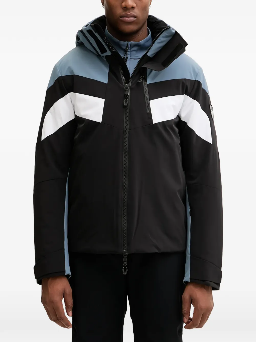 

Лыжная куртка в стиле колор-блок с капюшоном Ea7 Emporio Armani, черный