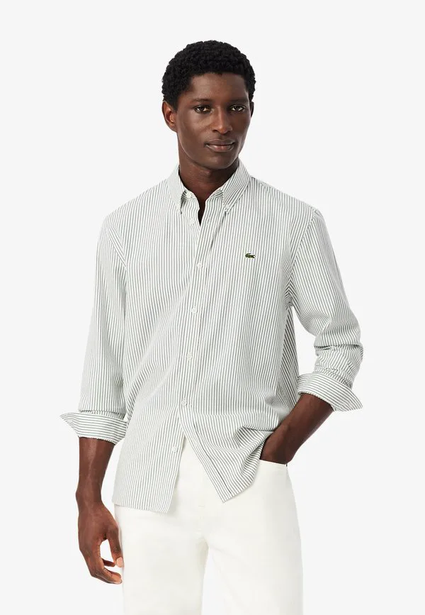 Рубашка Lacoste, Классическая, Бело-зеленый