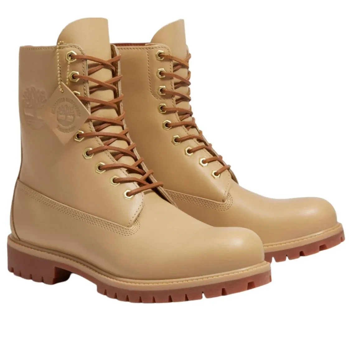Водонепроницаемые ботинки Timberland Premium 8 дюймов, цвет «Светло-бежевый» — фото 3