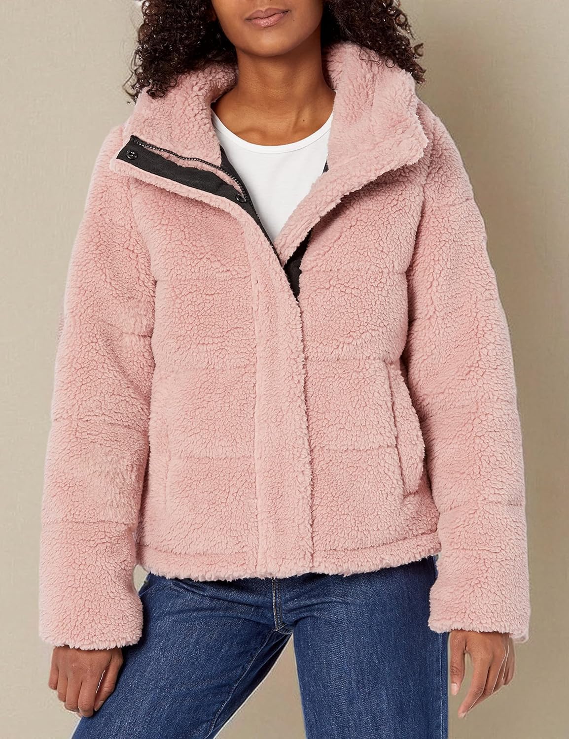 Женская куртка Calvin Klein из искусственной овчины, розовый — фото 3