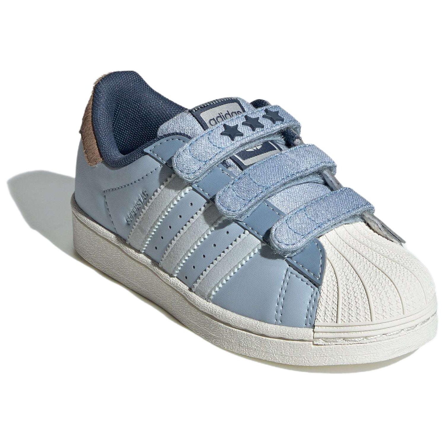 Детские кроссовки для скейтбординга Superstar Kids Low-top White/Ink Blue Adidas Originals, розовый — фото 3