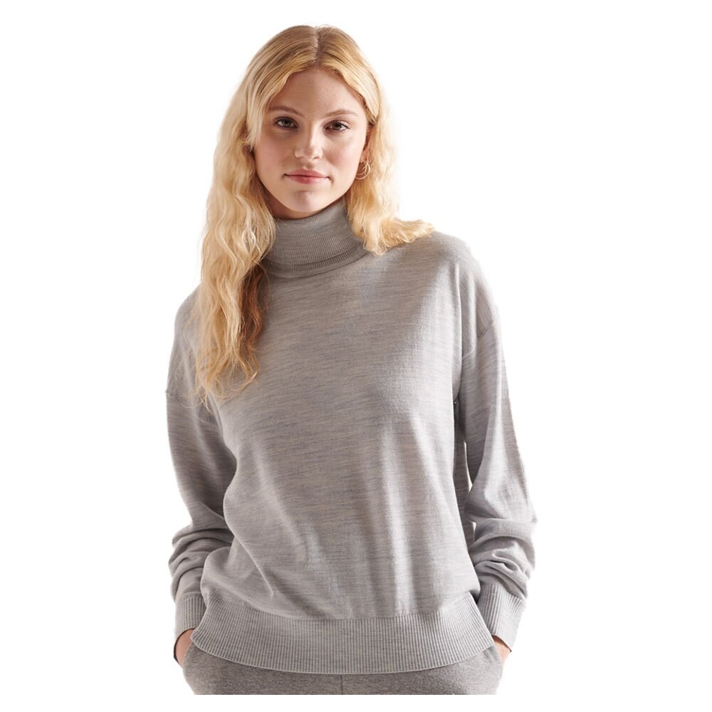 

Свитер Superdry Merino Drop Shoulder Roll Neck, серый