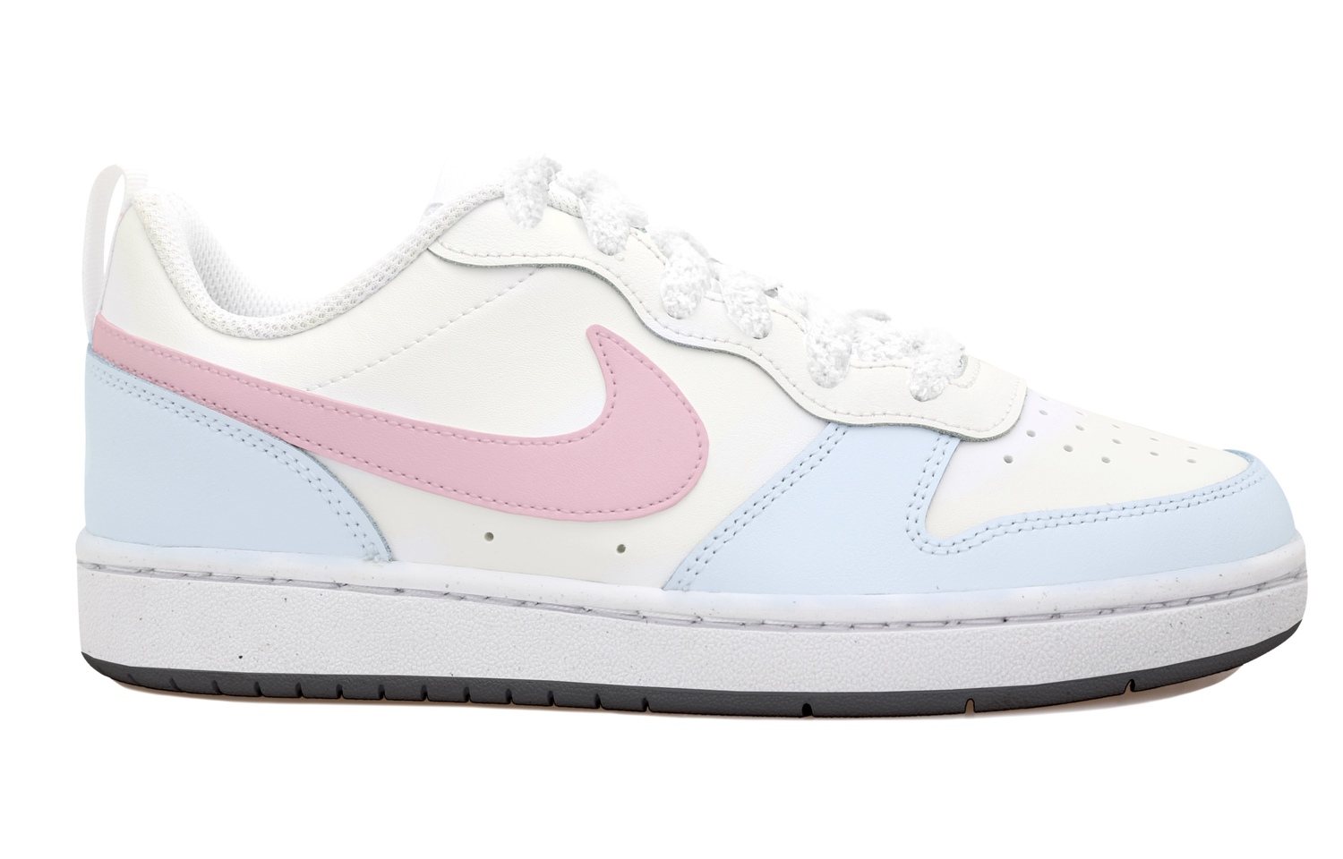 Nike Court Borough Synthetic Leather Cushioning, Wear Resistant Low top Kids' Skateboarding Shoes Ecru Teenagers — фото 3