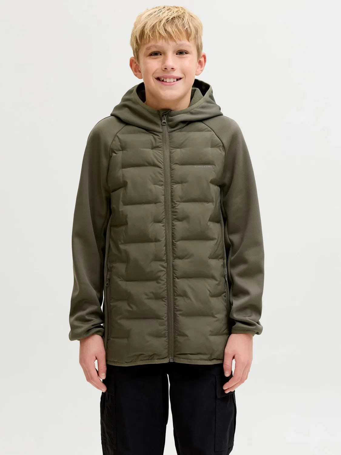 Хибридная куртка с капюшоном JACK & JONES Junior, dusty olive — фото 3