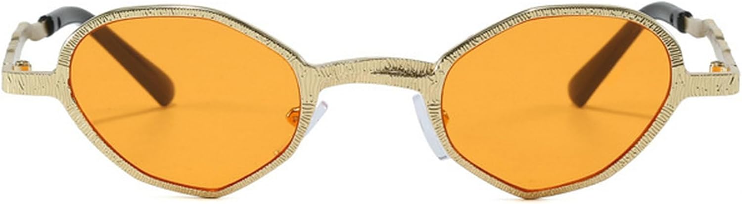 

Модные солнцезащитные очки «кошачий глаз» для женщин, 2025 год, роскошные винтажные маленькие овальные солнцезащитные очки в панк-стиле с металлической оправой для женщин, ретро-очки mincl, Orange