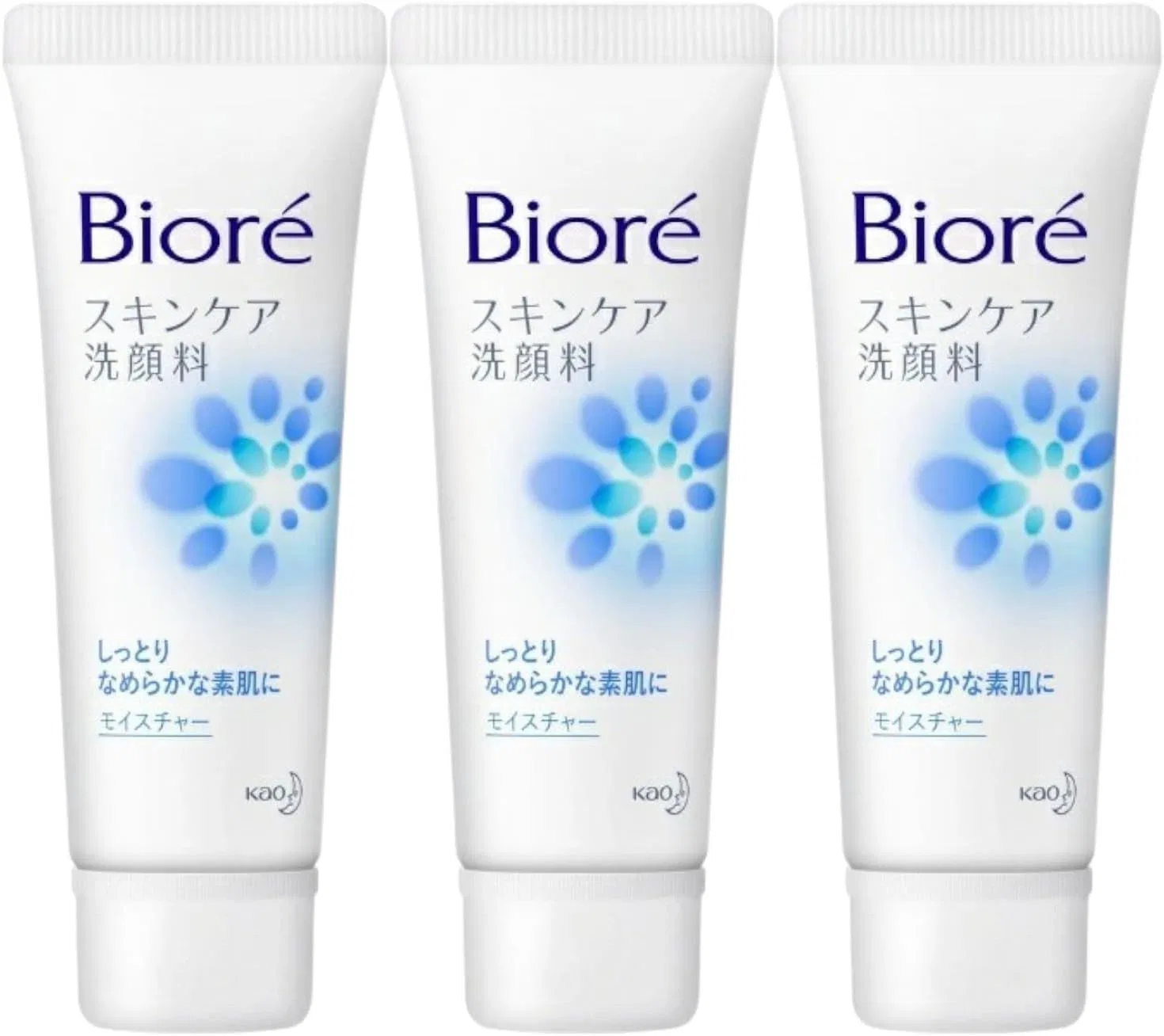 Набор для ухода за кожей Очищающее средство для лица Moist Charge Biore Moruro мини 30 г 3 шт