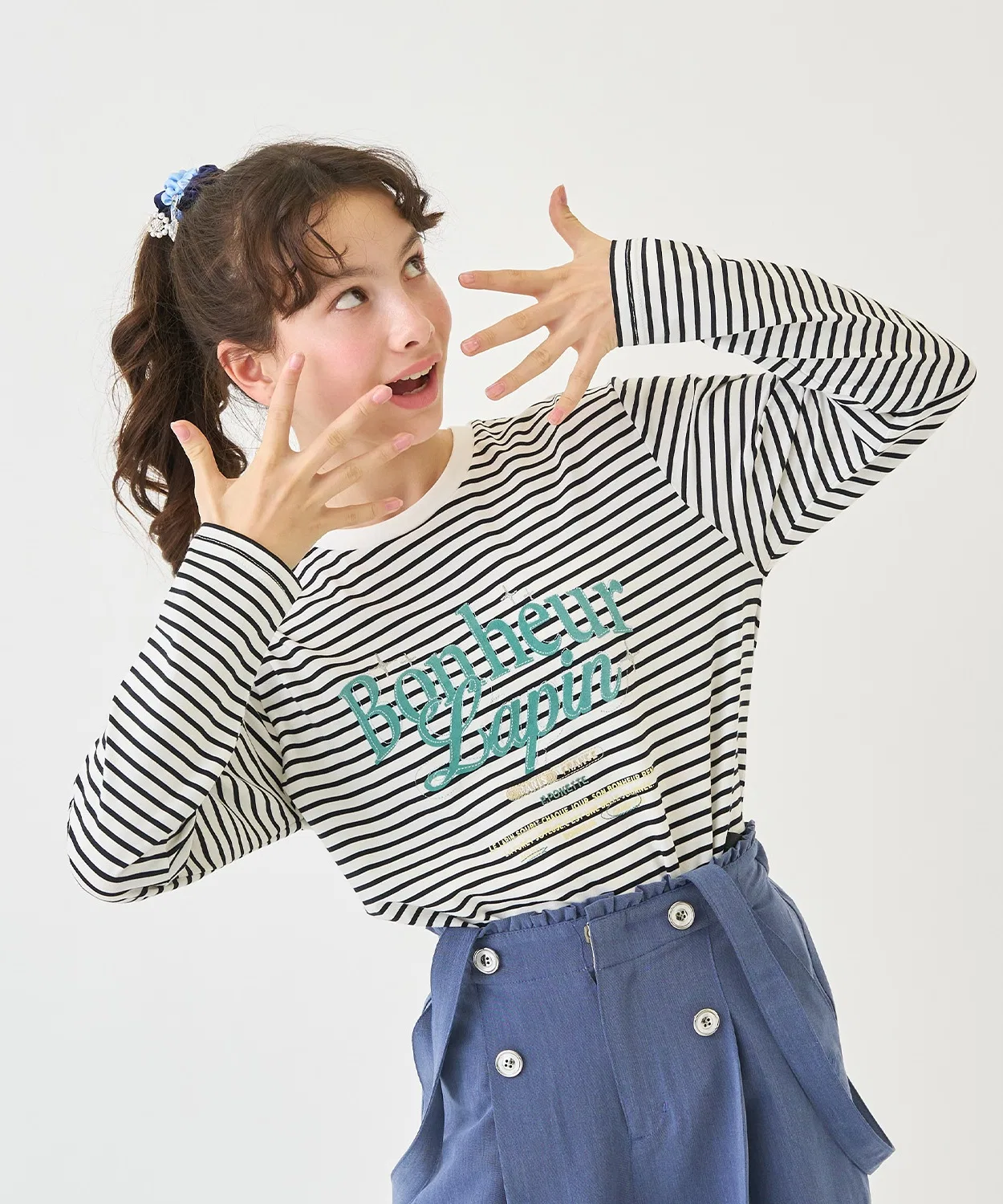 Детская футболка с длинным рукавом pom ponette junior с графическим логотипом чёрная