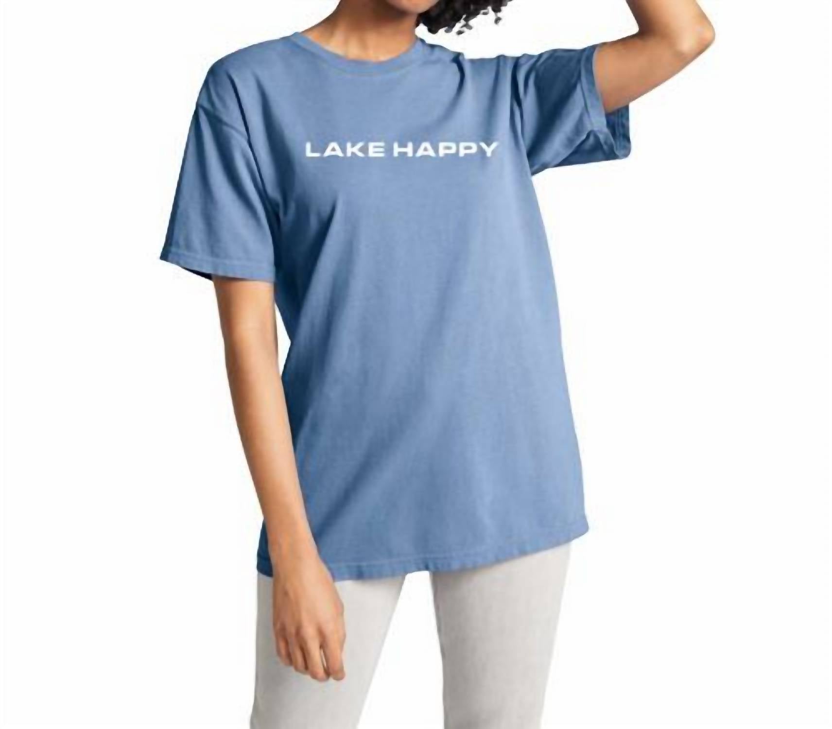 

Вдохновляющая футболка - Lake Happy в синем цвете Never Lose Hope