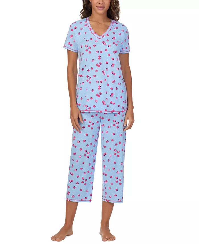 

Женский укороченный комплект пижамы с коротким рукавом (2 предмета) Cuddl Duds, синий