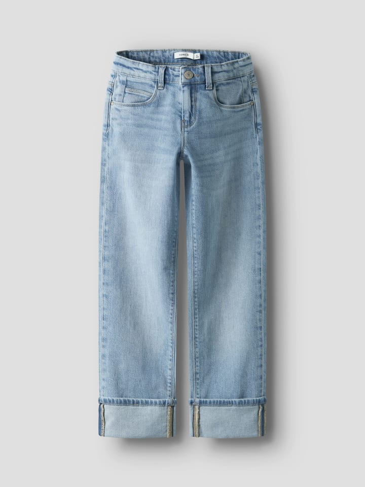 Name it Джинсы NKFROSE STRAIGHT FOLD JEANS 4224-AZ светло-голубого цвета — фото 3