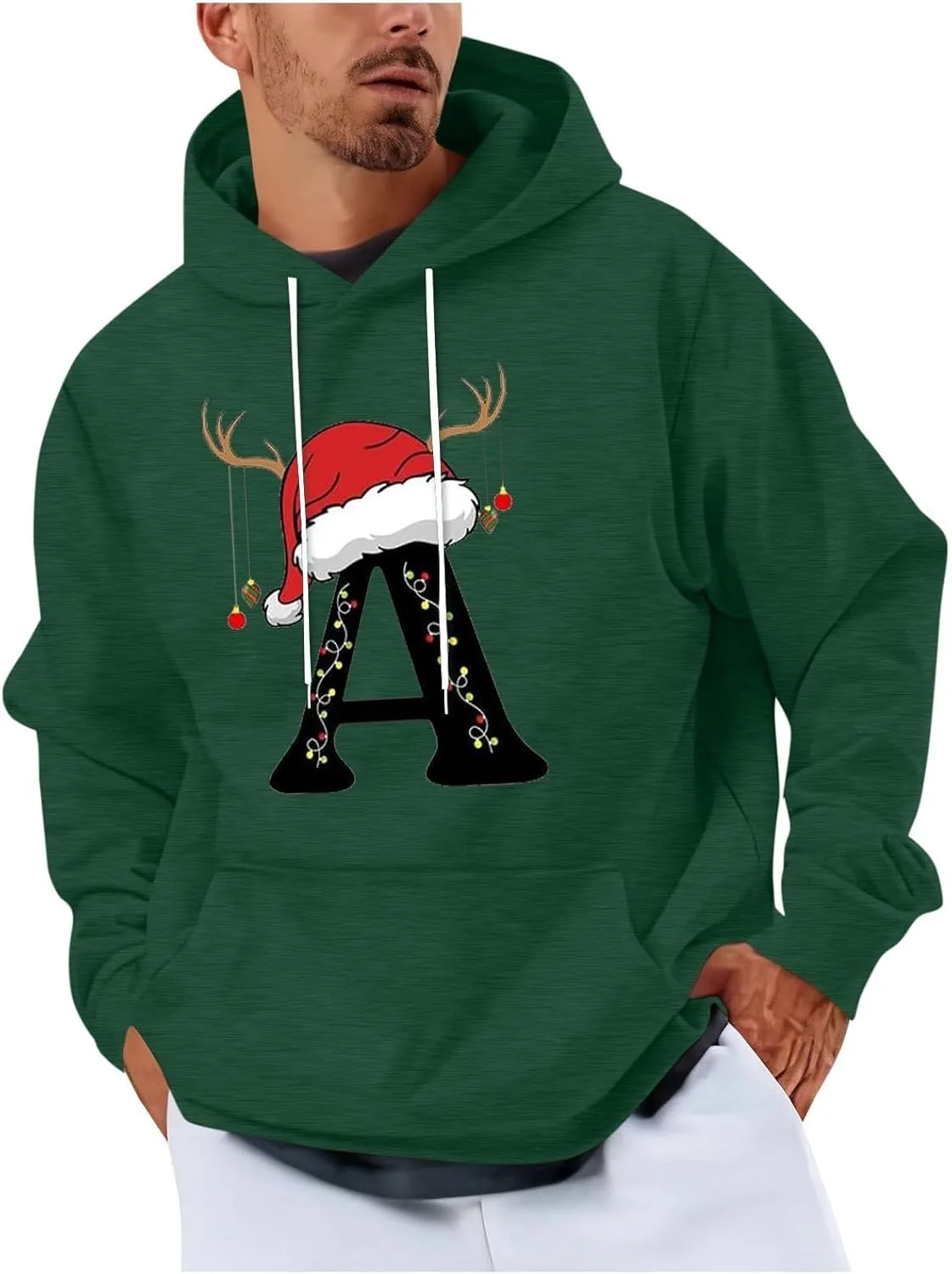 

Свитшот мужской с принтом Ugly Christmas и карманом Xiaojmake