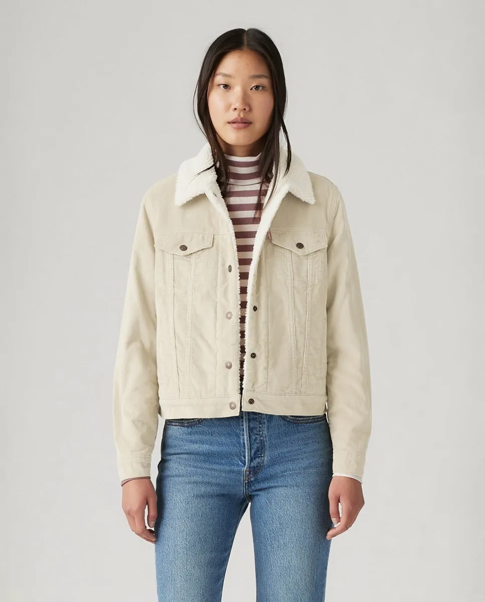 

Женская куртка из вельвета с подкладкой из искусственного овечьего меха Levi's, белый