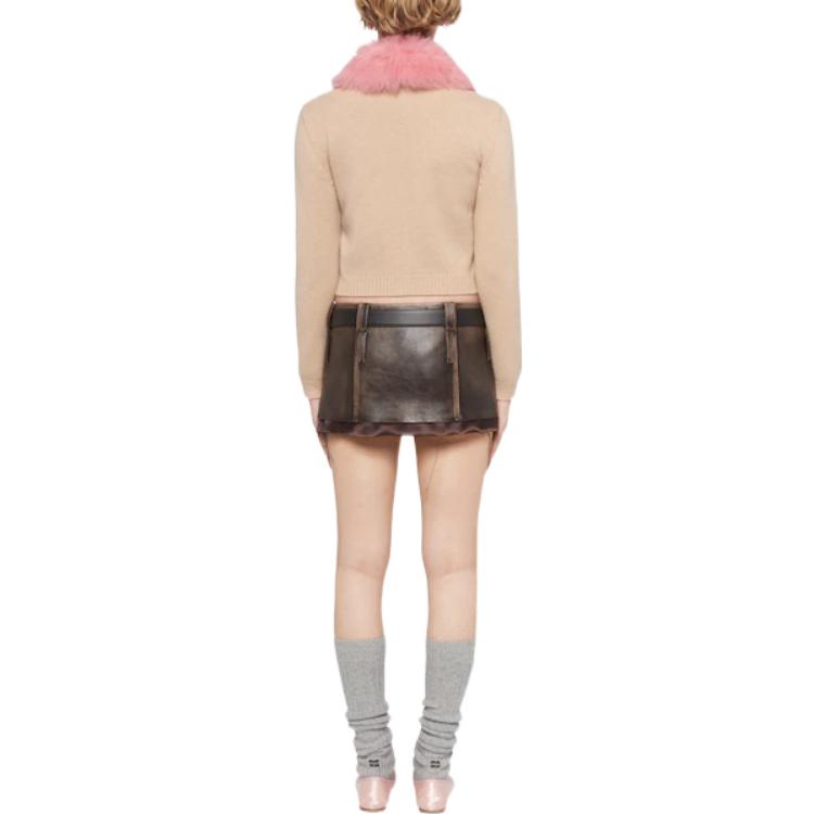 FW22 Вязаный свитер Women's Milk Tea MIU MIU, milk tea — фото 4