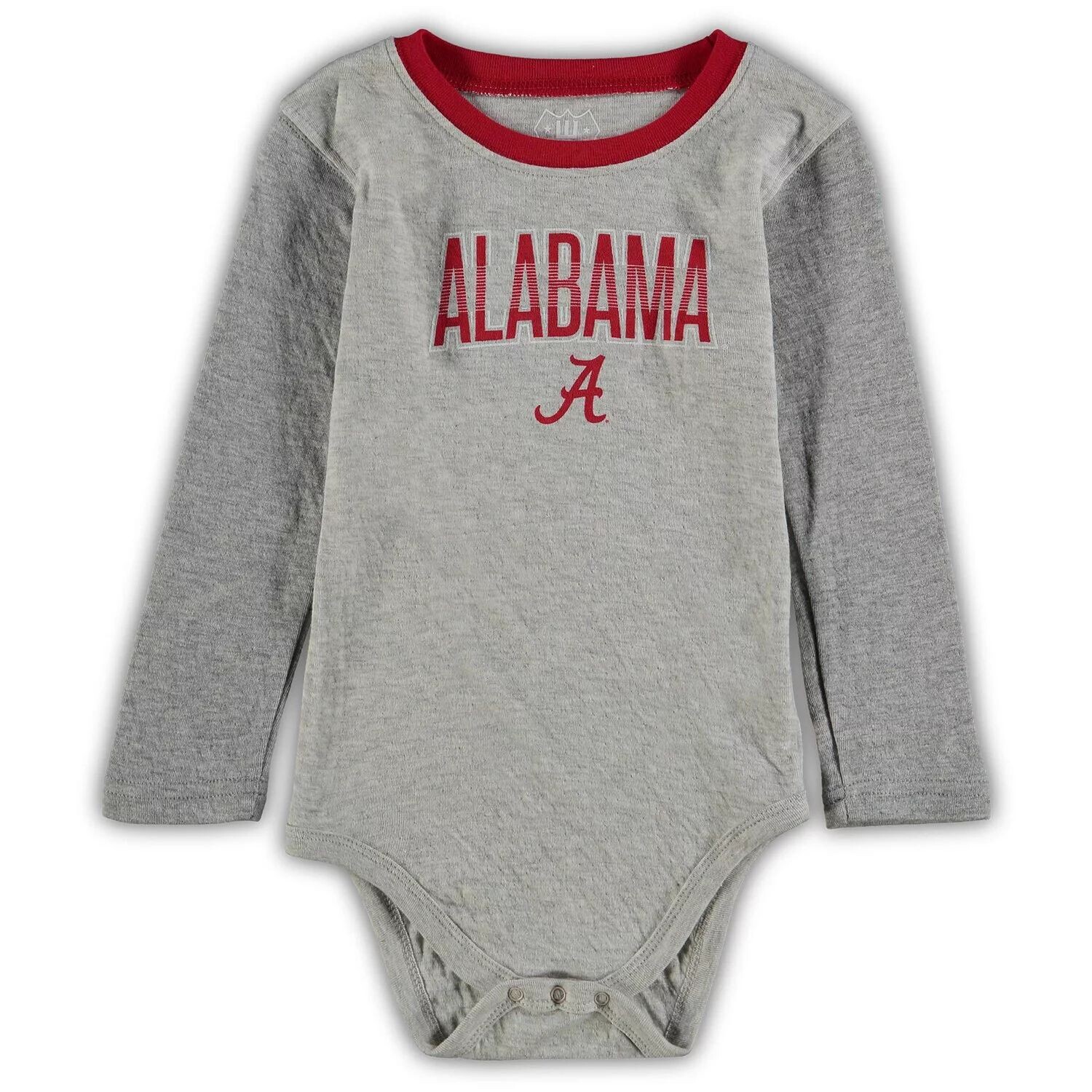 Infant Wes & Willy Heathered Grey/Crimson Alabama Crimson Tide Jie Jie Комплект боди и брюк с длинными рукавами Unbranded — фото 2