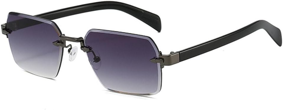 

Женские солнцезащитные очки MUTYNE без оправы, модные, с прозрачными градиентными линзами, защита от УФ-излучения UV400, мужские солнцезащитные очки в стиле панк, Gun Grey Gradient