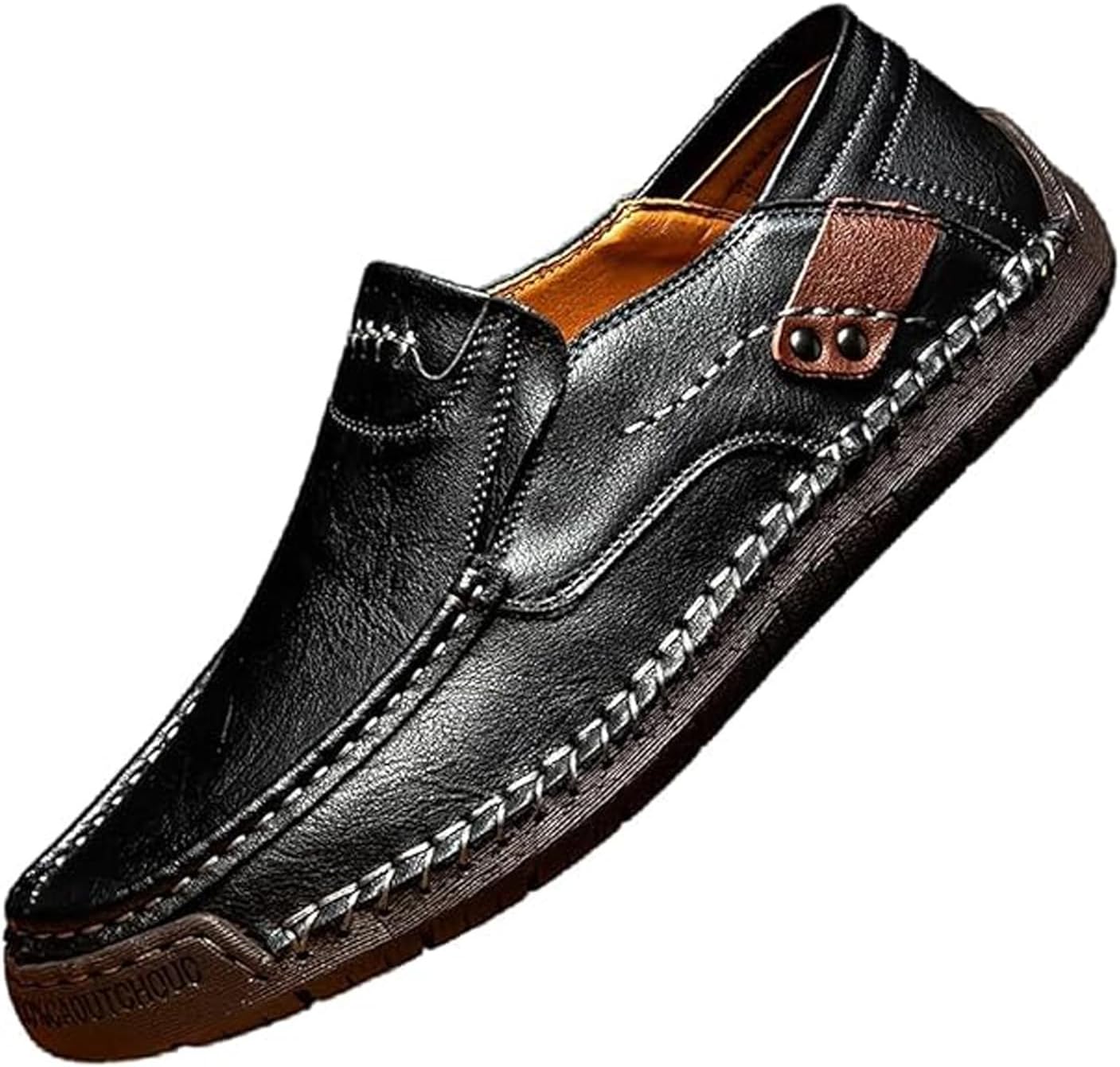 

Мужские лоферы из натуральной кожи без шнурков - ручной работы с мягкой подошвой, противоскользящие и амортизирующие мокасины Zplmide, черный