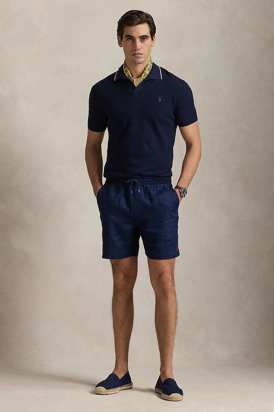

Льняные шорты Polo Ralph Lauren, темно-синий