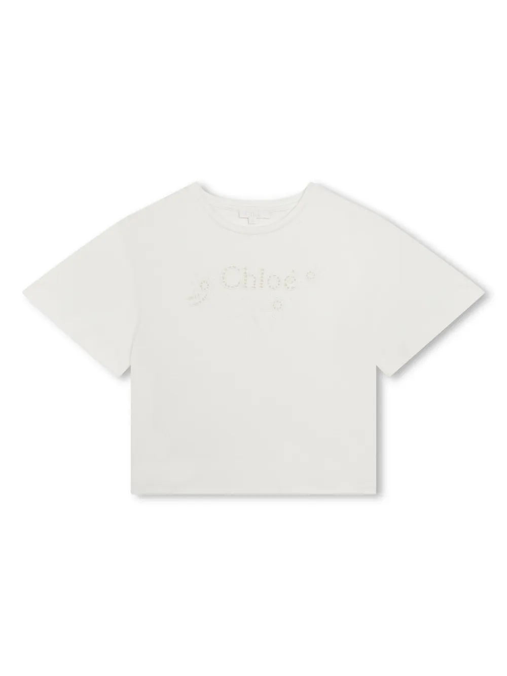 

Футболка с вышитым логотипом Chloé Kids, белый
