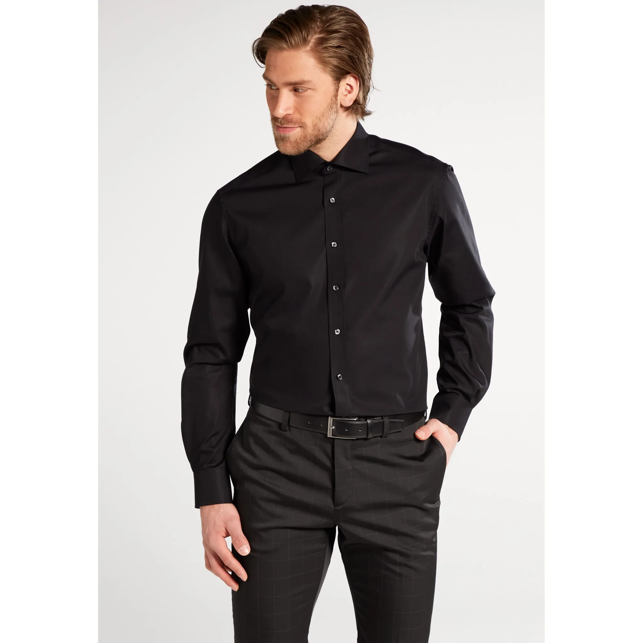 

Рубашка Eterna с длинными рукавами "MODERN FIT", черный