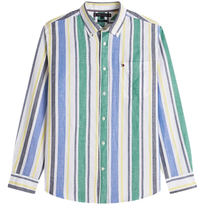 Tommy Hilfiger Рубашка Men's Multicolor Stripes 0CD Lapel Moderate Others
