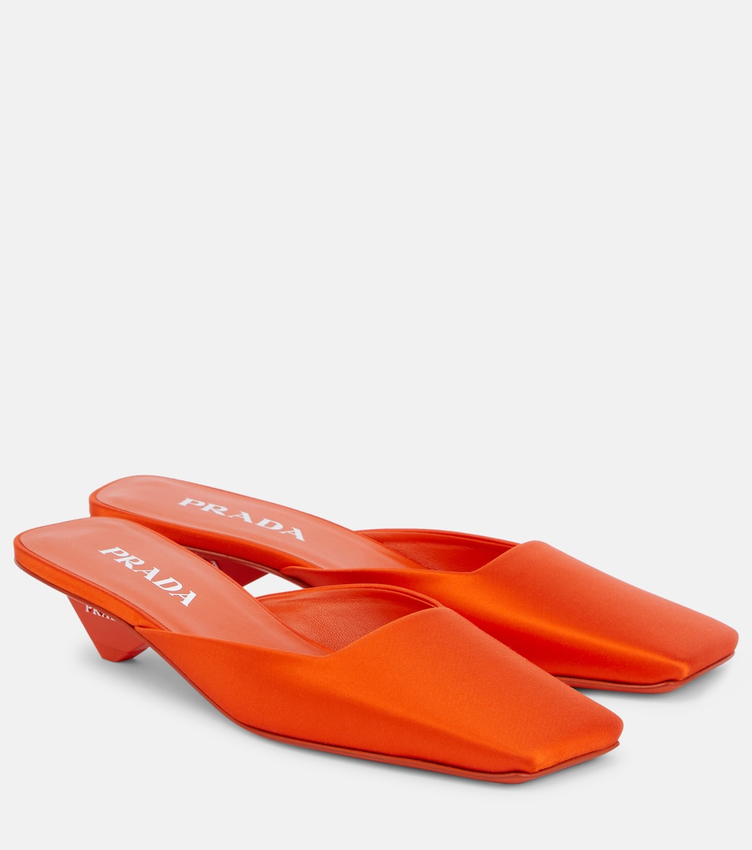 Сатиновые шлепанцы Prada, Arancio