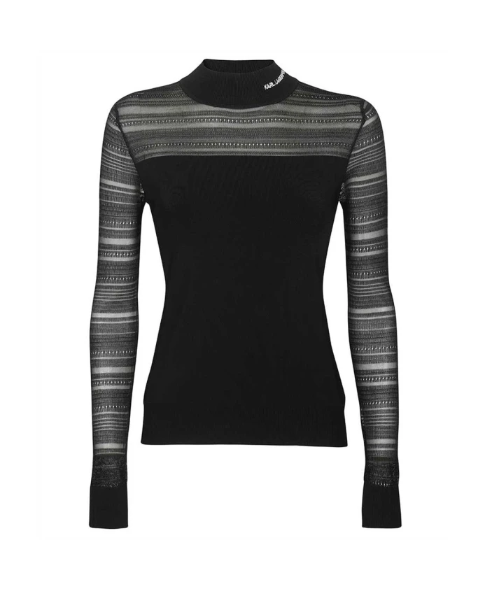 

Тонкий вязаный свитер Karl Lagerfeld, черный