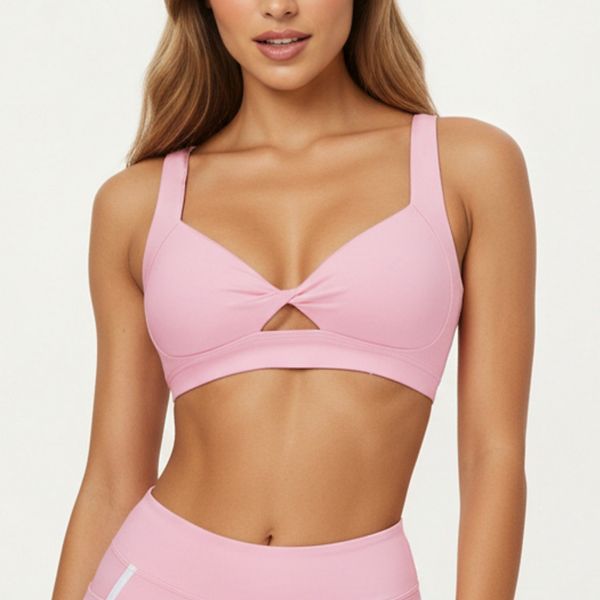 

Женский спортивный топ с перекрещенными спереди широкими лямками и поддержкой сзади Anna-Kaci, Pink