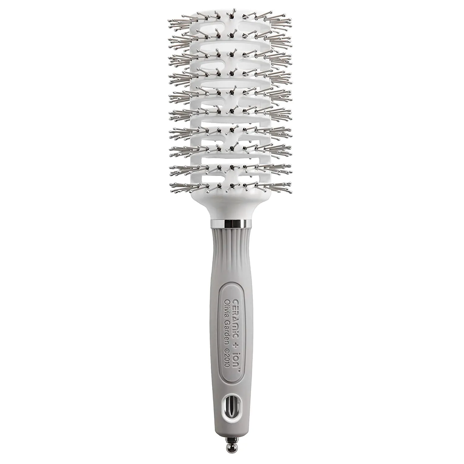 Расческа для волос Olivia Garden Ceramic + Ion Turbo Vent Pro Большой 8,3 см, Grey, Silver, White