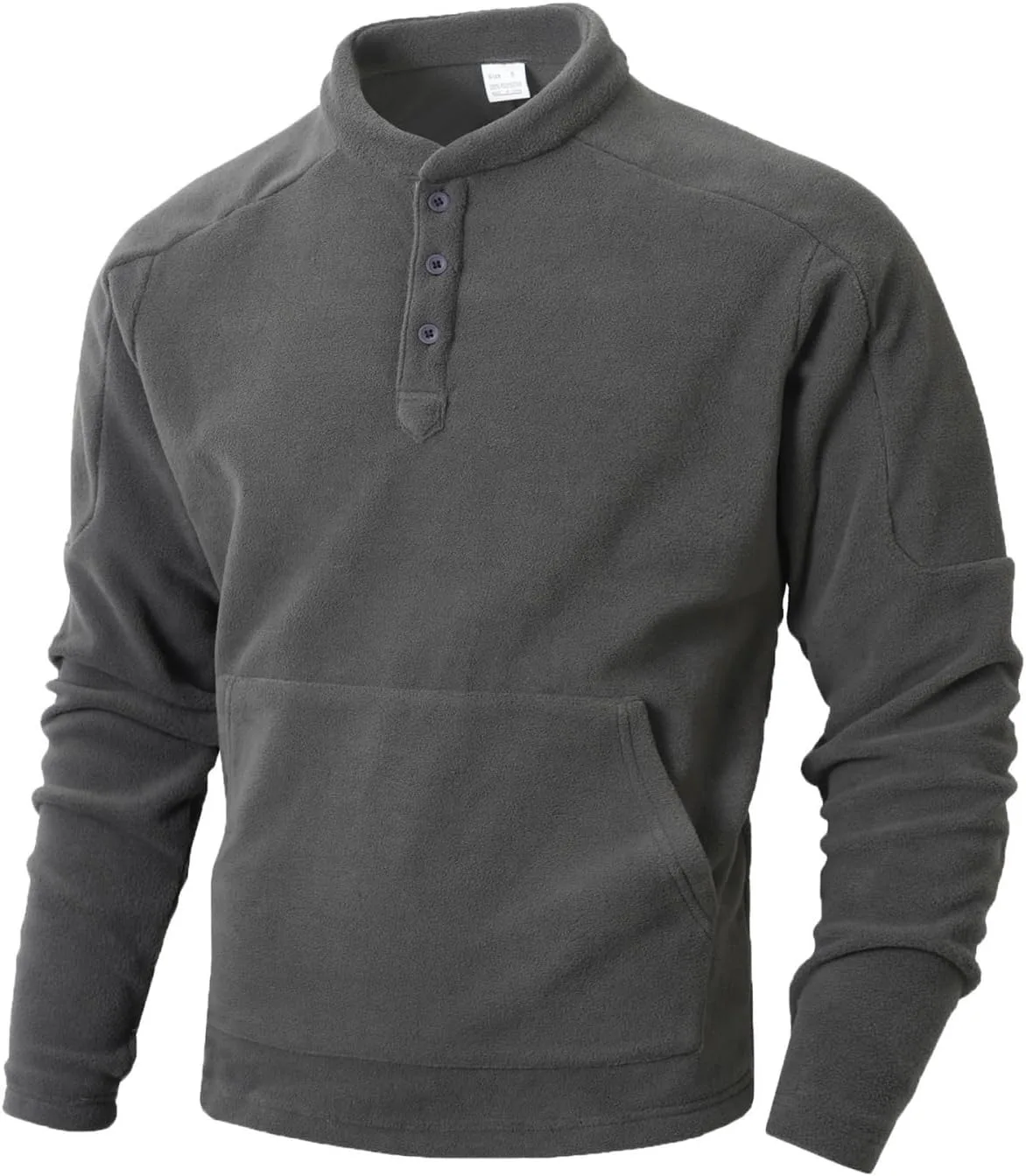 

Мужская тонкая флисовая толстовка с длинным рукавом, четверть молнии и карманом-кенгуру