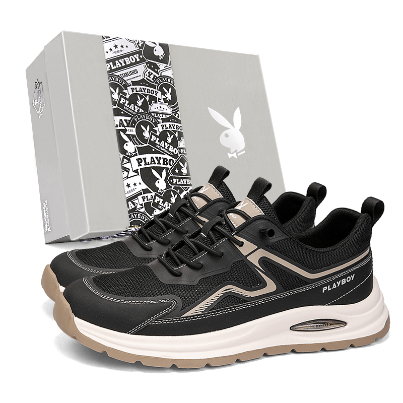 

Кроссовки мужские с низким верхом Playboy, Black/Khaki[Gift Box Set]