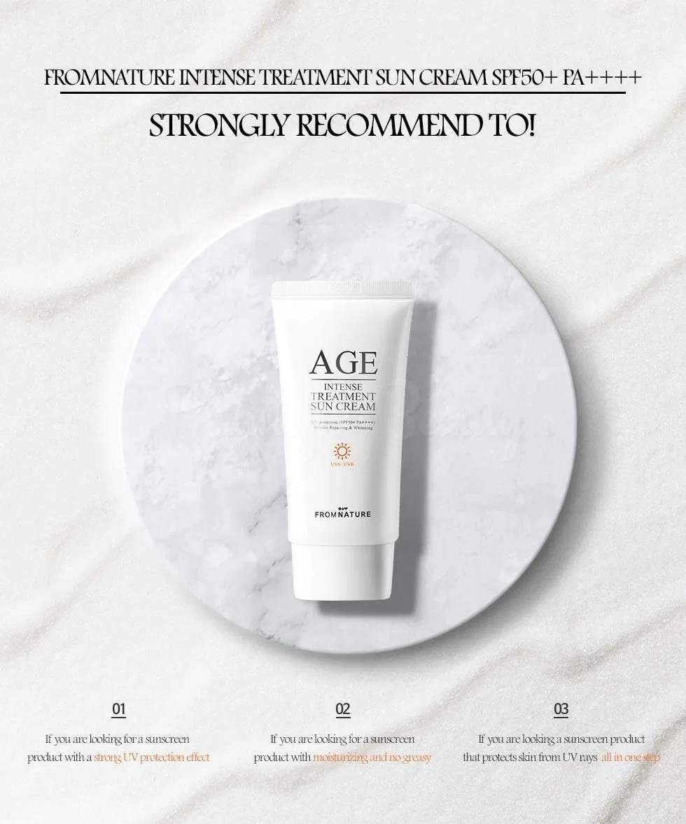 Солнцезащитный крем для лица FROMNATURE Age Intense Reconstruction Suncream SPF 50+ PA+++, 50 г From Nature — фото 4