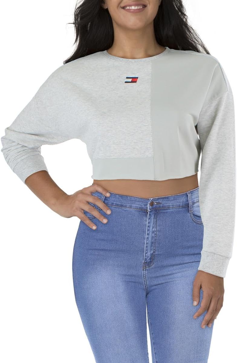 

Женская укороченная толстовка Tommy Hilfiger Sport, White Stone Heather