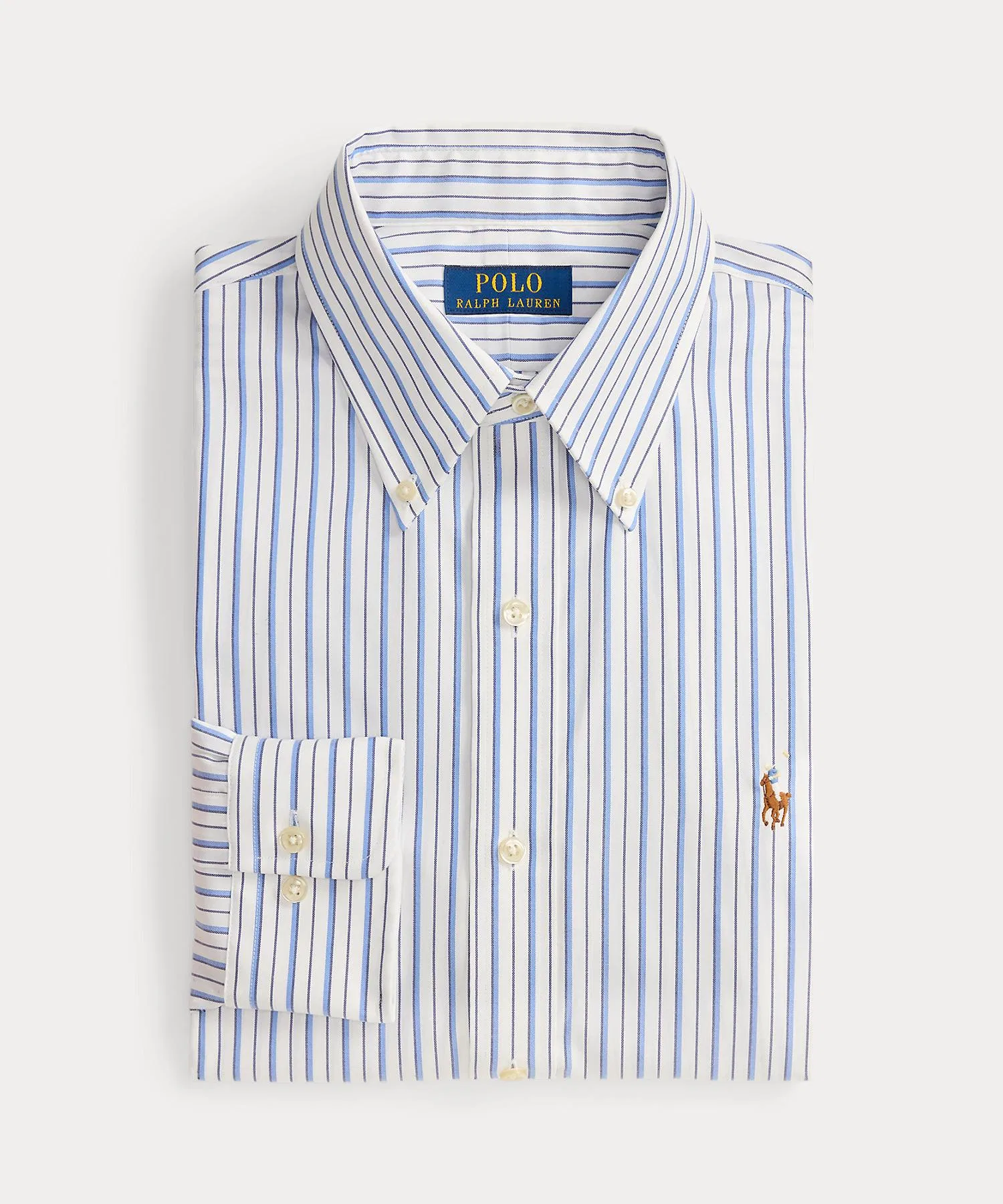 Мужская рубашка в полоску POLO RALPH LAUREN белая — фото 2