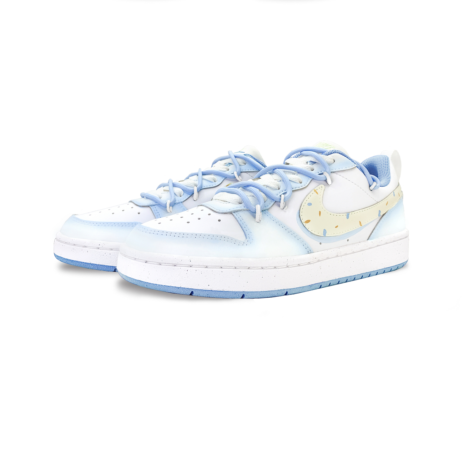 Nike Кроссовки для скейтбординга Court Borough Sweetheart Candy с противоскользящей подошвой, износостойкие, низкие, для детей, белые, для подростков — фото 4