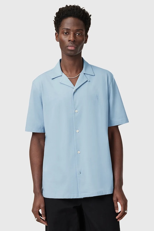 

Хлопковая рубашка HUDSON Allsaints, синий