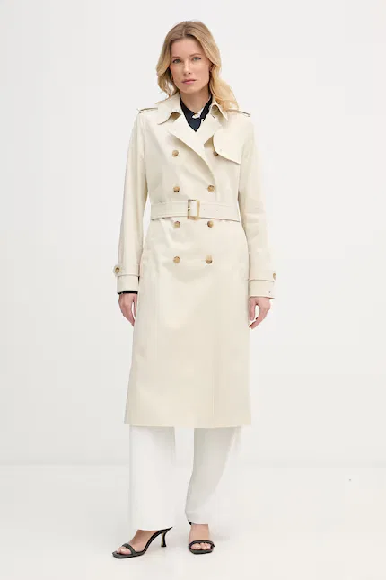 Тренч двубортный Tommy Hilfiger, бежевый