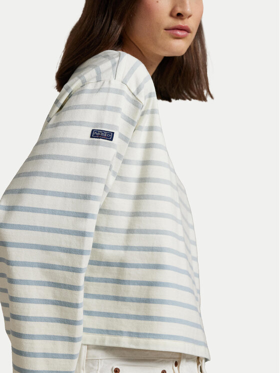 Блузка свободного кроя 211959103003 Polo Ralph Lauren, экрю — фото 4