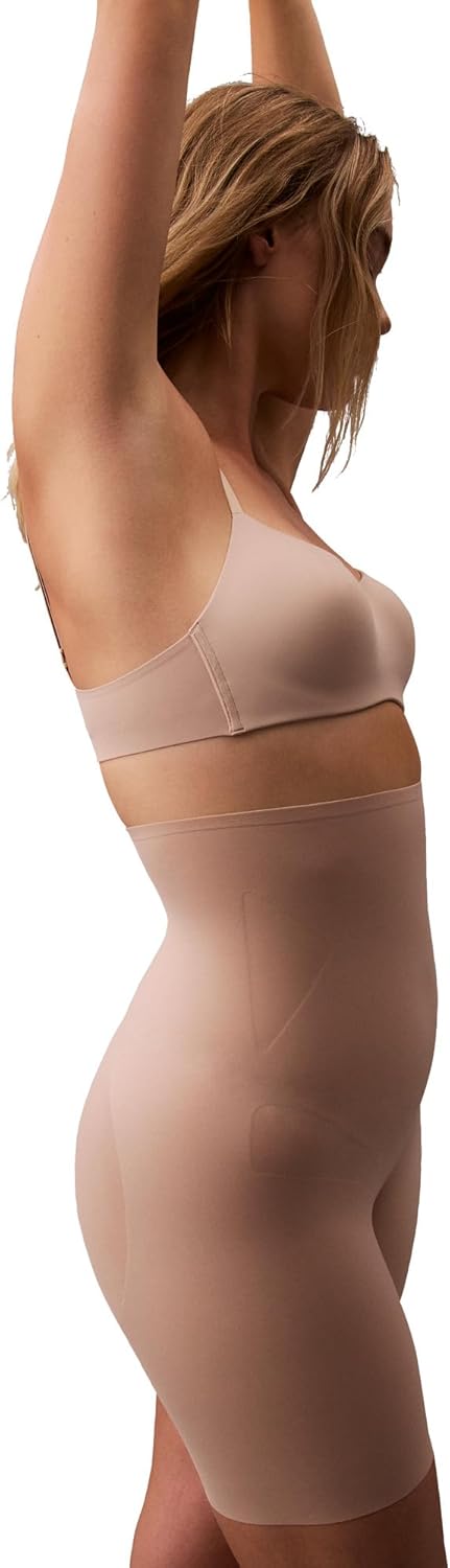 Женское корректирующее белье Calvin Klein, эластичное, с высокой талией, длиной до середины бедра, Cedar — фото 4