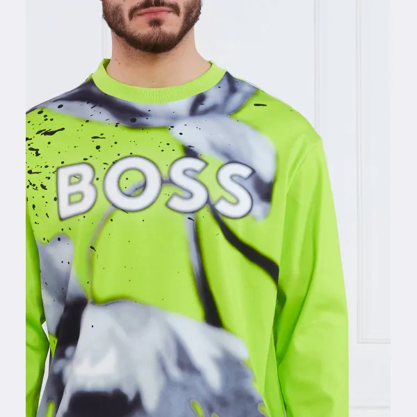 Толстовка Salbo Lotus стандартного кроя Boss, зеленый — фото 4