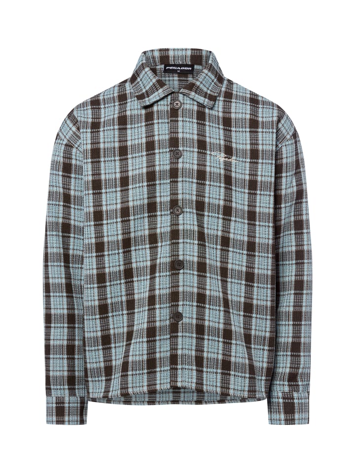 

PEGADOR Рубашка Rupit светло-голубого коричневого цвета