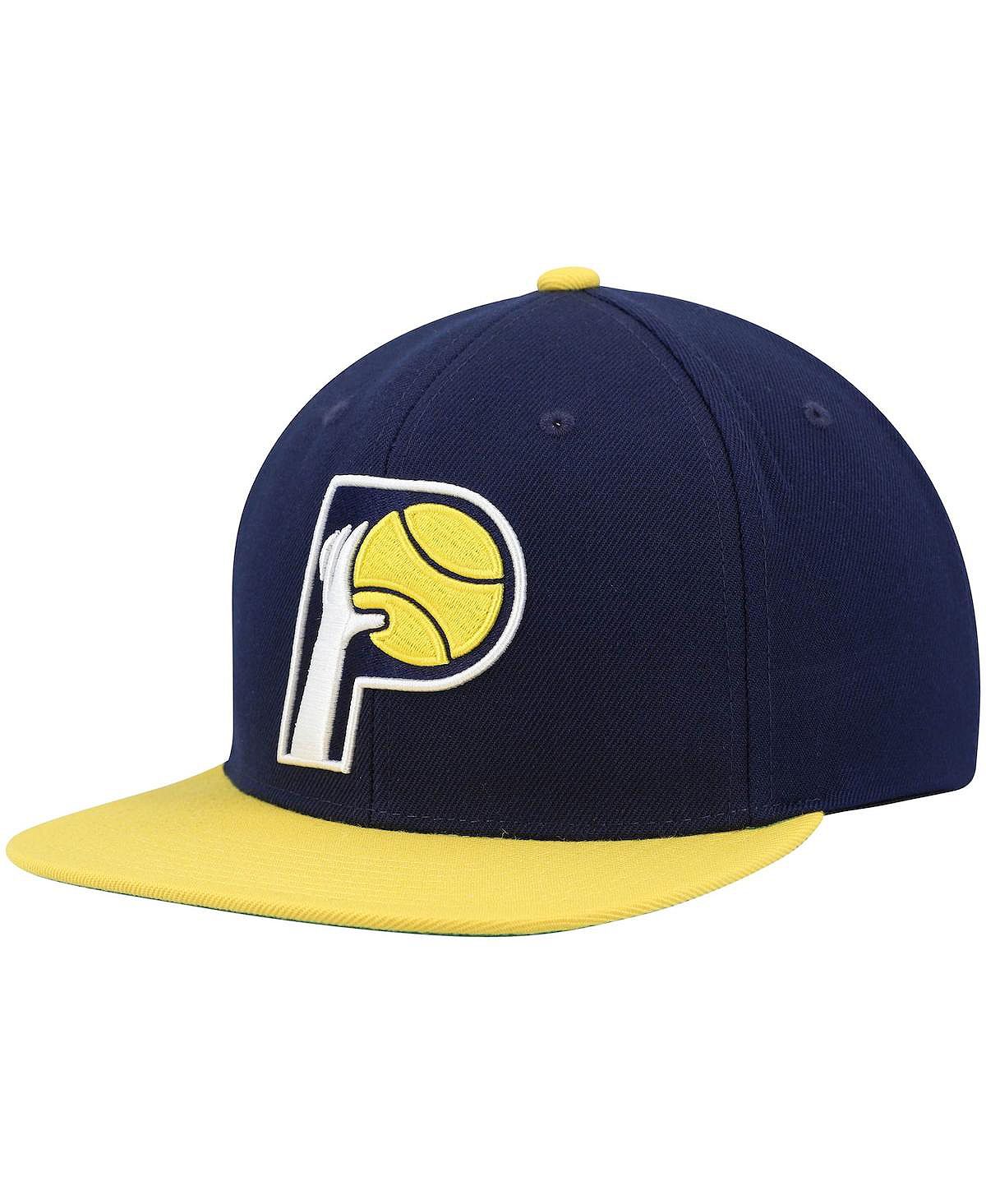 

Мужская двухцветная бейсболка Snapback 2.0 темно-синего с золотым цвета Indiana Pacers Hardwood Classics Team Mitchell & Ness