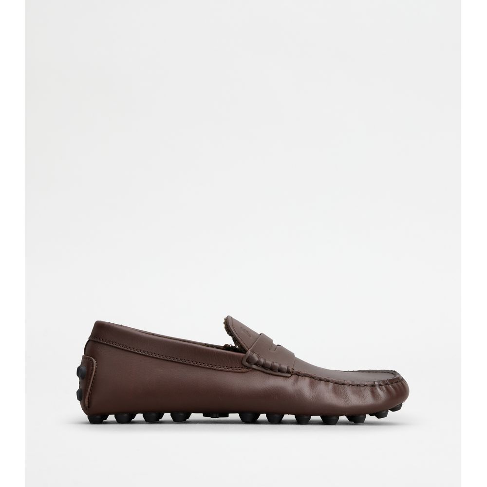 

Gommino Bubble in Leather - Furry Lining TOD's, коричневый