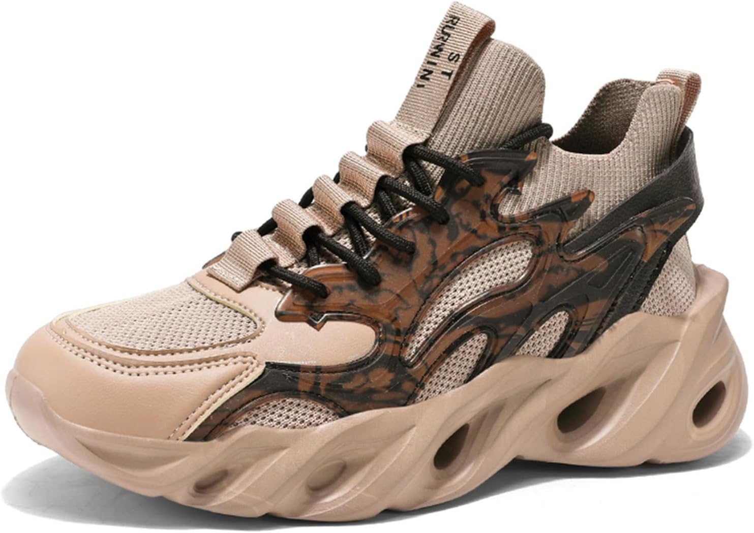 

Мужские кроссовки GSIGUL для бега и ходьбы, стильные массивные кроссовки, повседневные спортивные теннисные туфли с легкой мягкой подошвой, коричневый