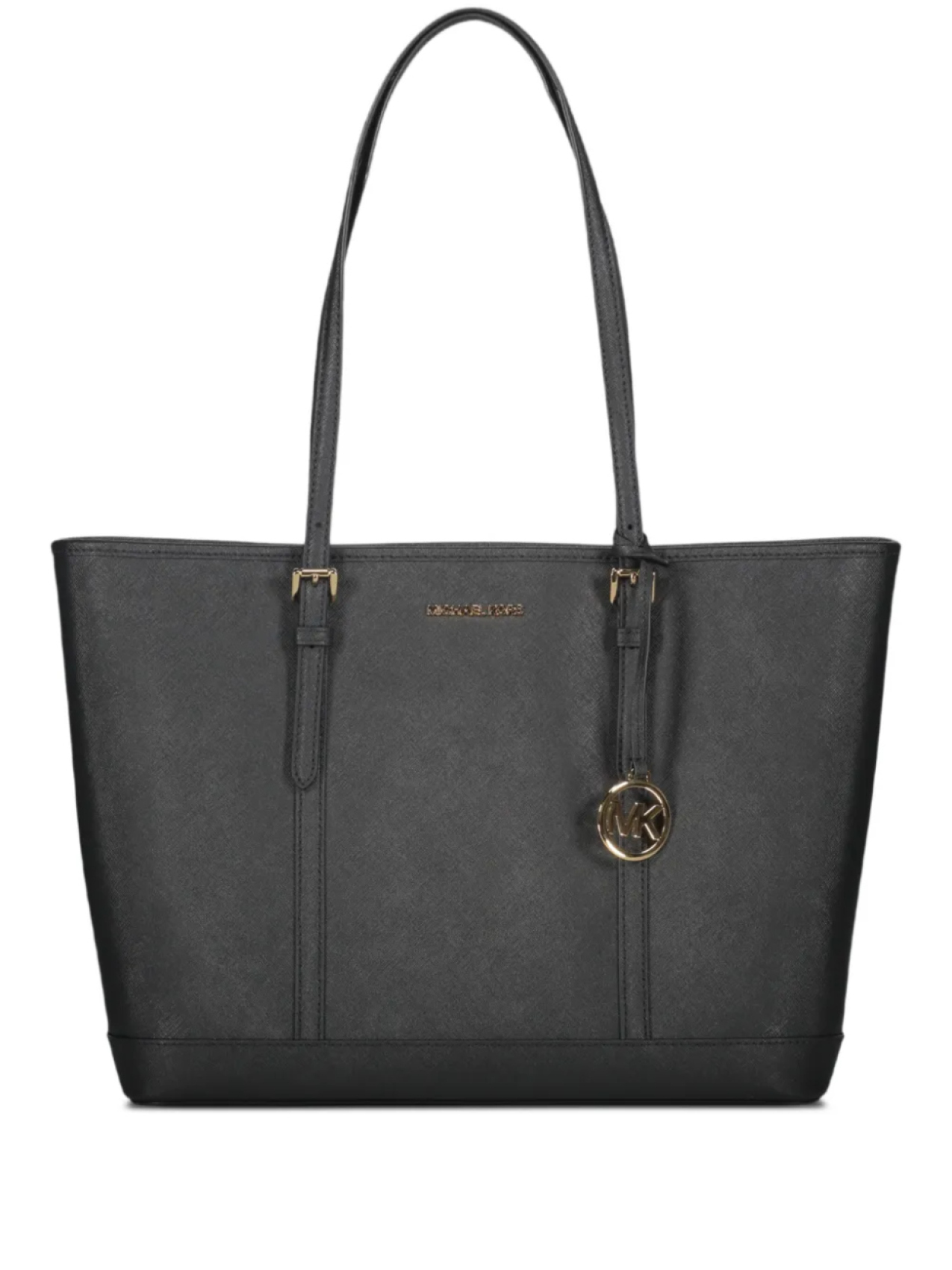 

Кожаная сумка-тоут Michael Kors с застежкой-молнией сверху, черный
