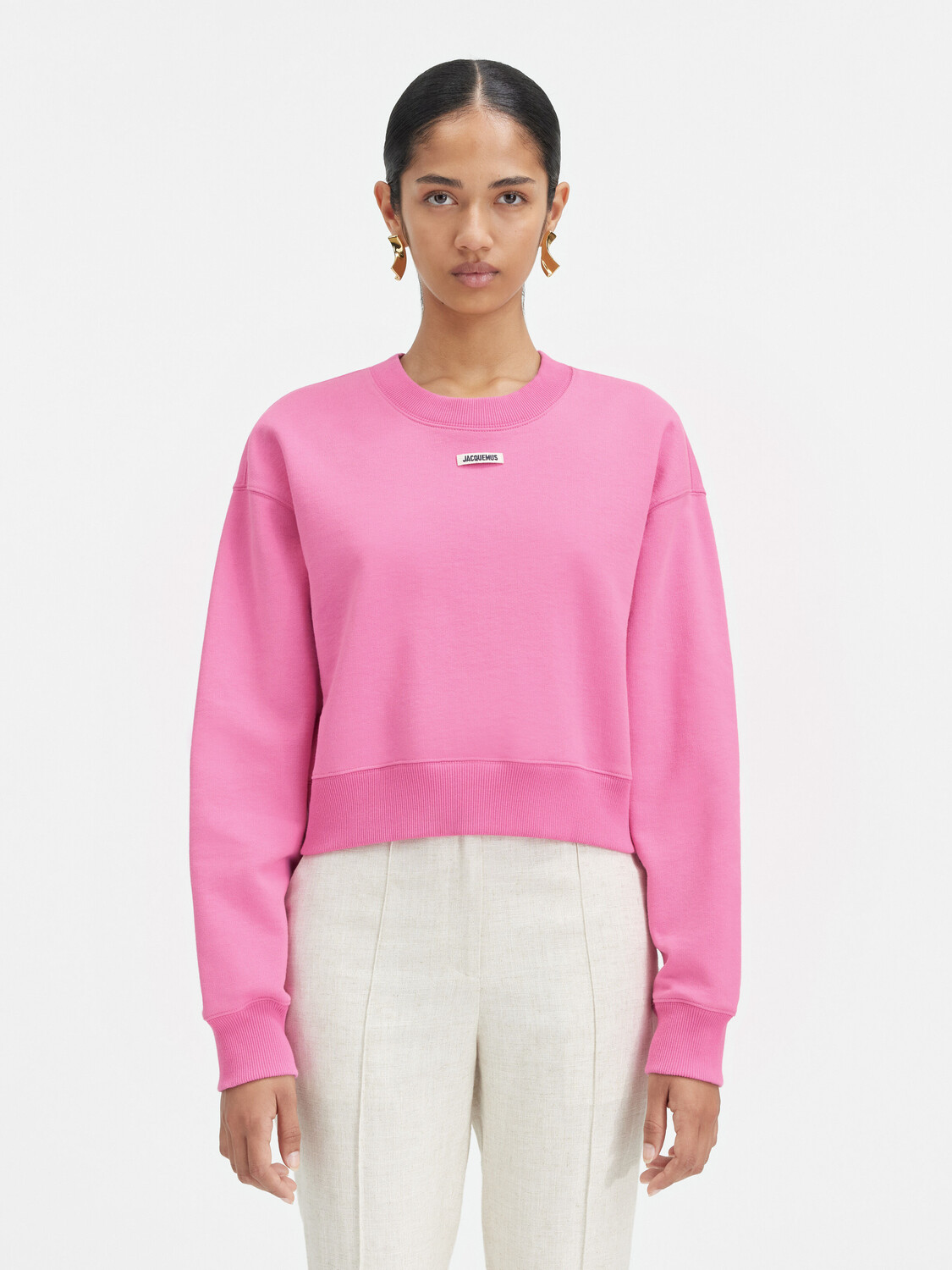 

Пуловер с логотипом Grosgrain JACQUEMUS The Gros Grain sweatshirt, розовый
