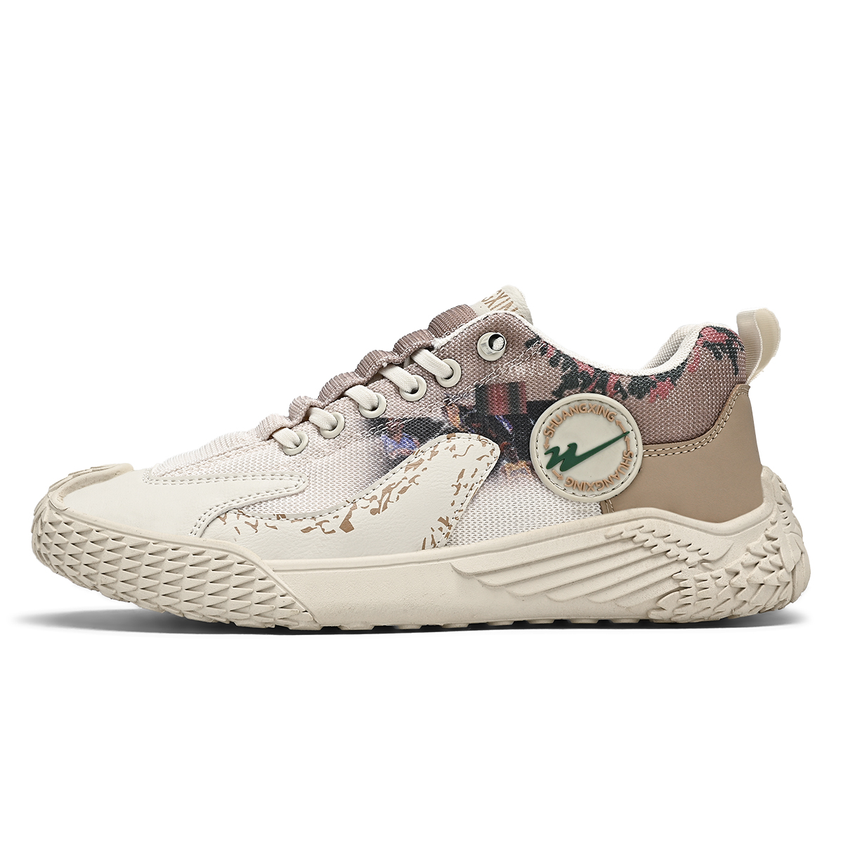 

Скользоустойчивые амортизирующие износостойкие легкие дышащие низкие скейтбордские кроссовки мужские бежевый хаки Binary