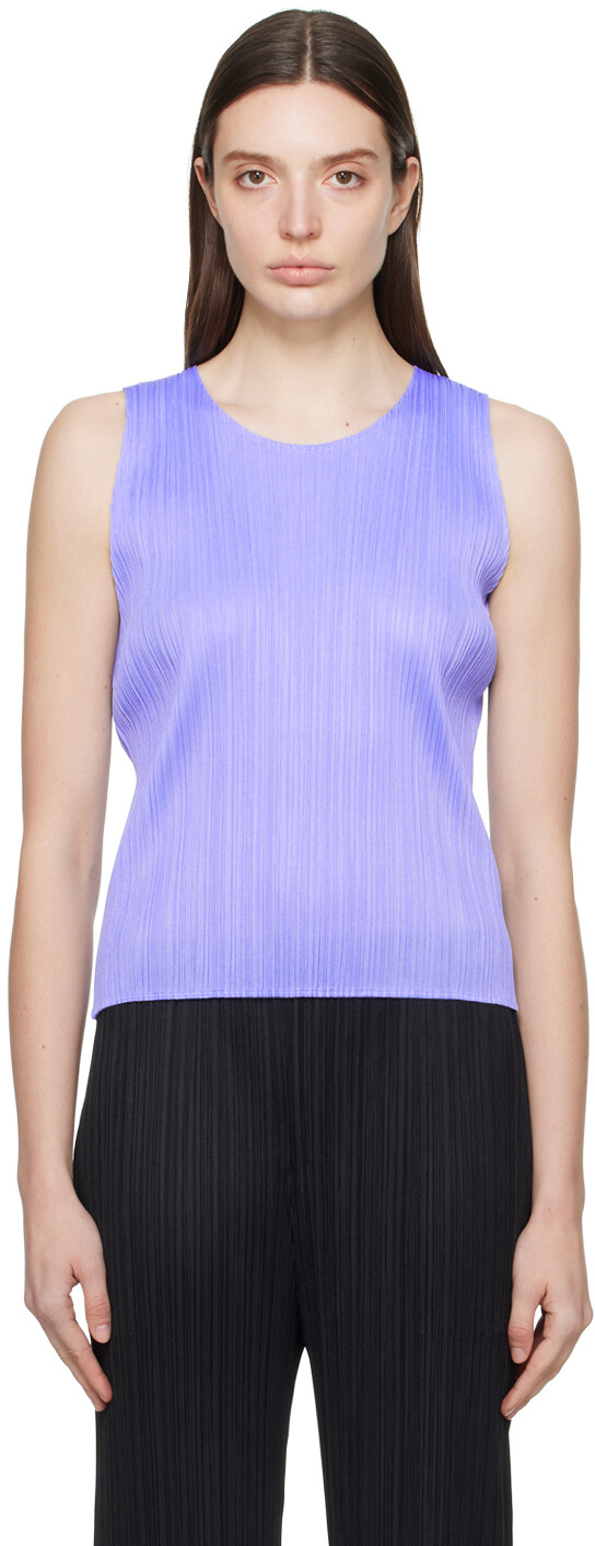 

Синяя майка Basics Pleats Please Issey Miyake, цвет Light blue